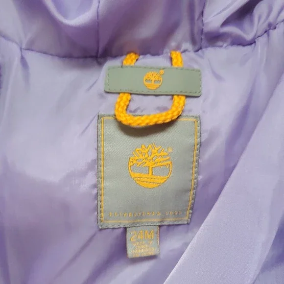 Timberland Girl 24M Puffer Puffy Jacket Coat & Ski Pants Purple Winter